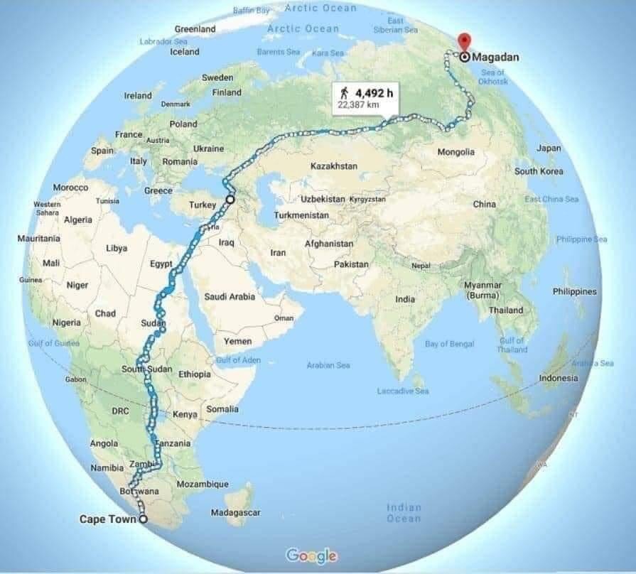 longest road trip possible in the world