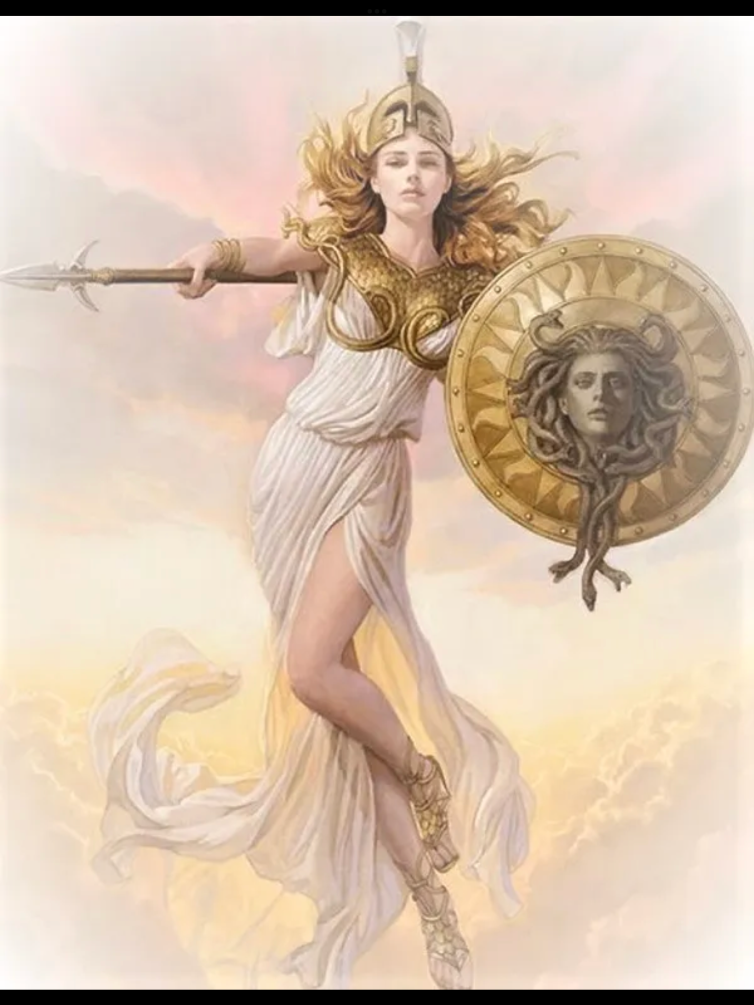 Athena, the Greek goddess of wisdom, war, the arts, industry, justice and s...